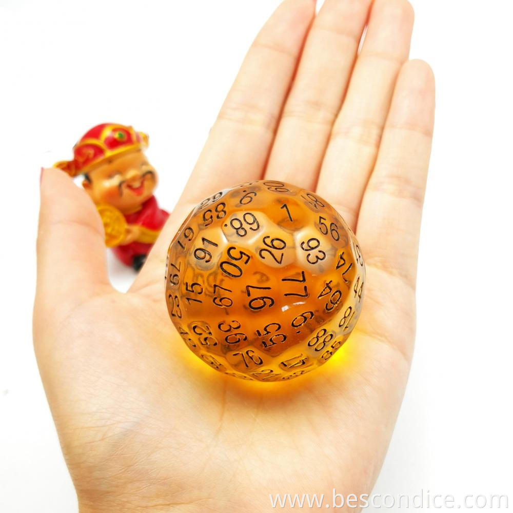 Amber Polyhedral 100 Sides Dice 1 Amber Polyhedral 100 Sides Dice 1